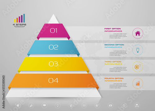 Obraz na płótnie 4 steps pyramid with free space for text on each level