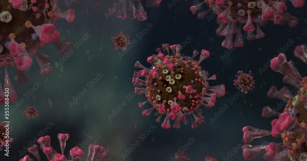 COrona VIrus COVID-19 under the microscope 3d illustration COrona VIrus COVID-19 under the microscope 3d illustration