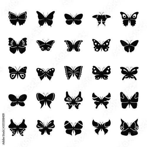 
Butterfly Complete Species Glyph Icons
 photo