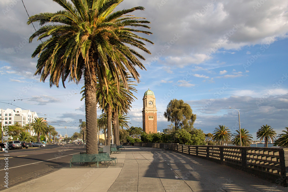 The Catani clock tower was erected in honour of Carlo Catani, an engineer responsible for a number of major engineering works in Victoria - is located on Jacka Boulevard. The Catani clock tower was erected in honour of Carlo Catani, an engineer responsible for a number of major engineering works in Victoria - is located on Jacka Boulevard.
