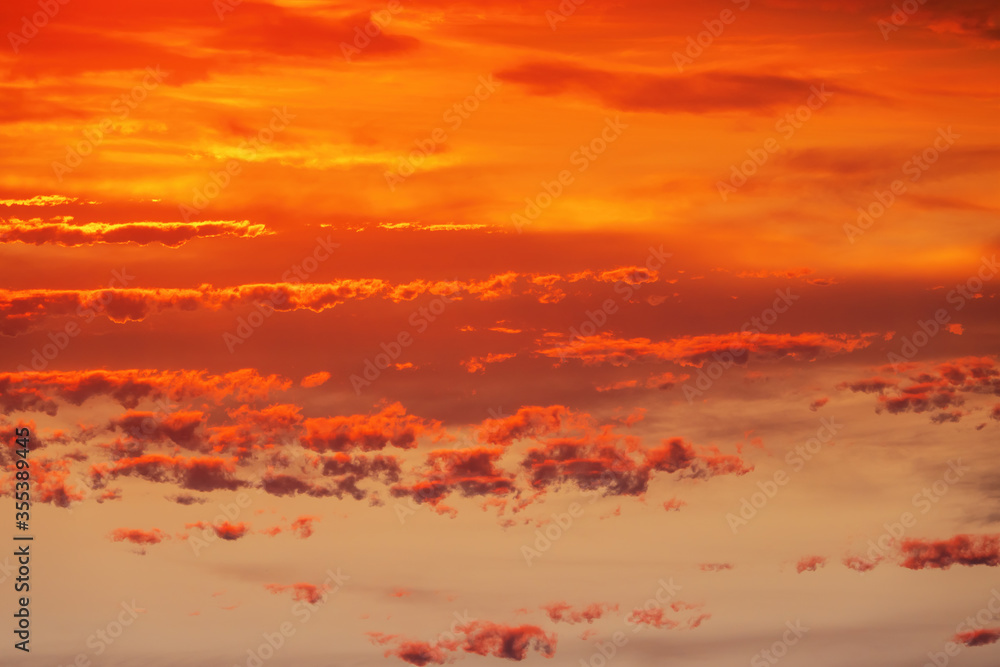 cloudy red sunset sky