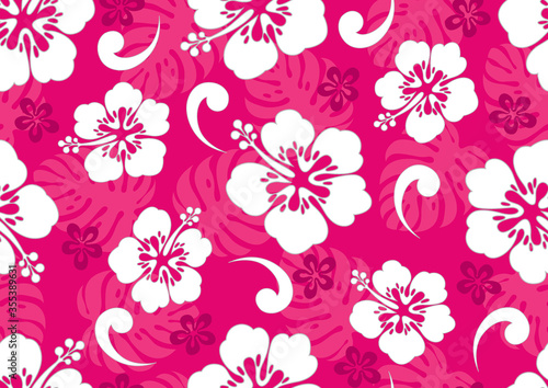 hibiscus hawaii seamless pattern, fashion background.