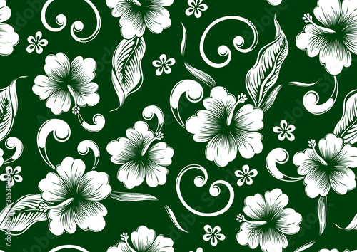 hibiscus hawaii seamless pattern, fashion background.