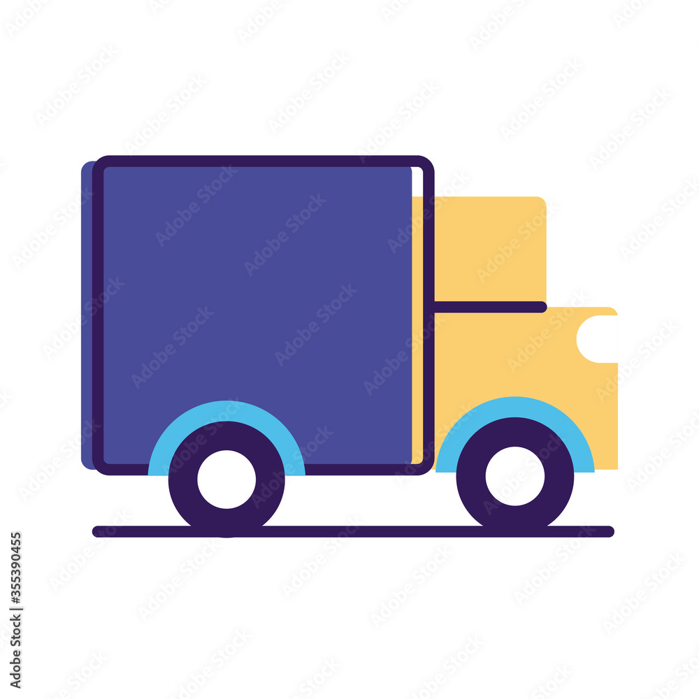truck delivery service line and fill style icon truck delivery service line and fill style icon
