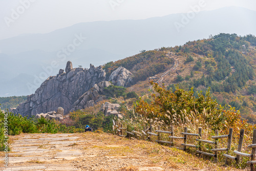 Remains of Geumjeong fortress scattered across Geumjeongsan mountain in Busan, Republic of Korea photo