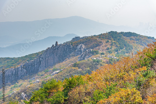 Remains of Geumjeong fortress scattered across Geumjeongsan mountain in Busan, Republic of Korea photo