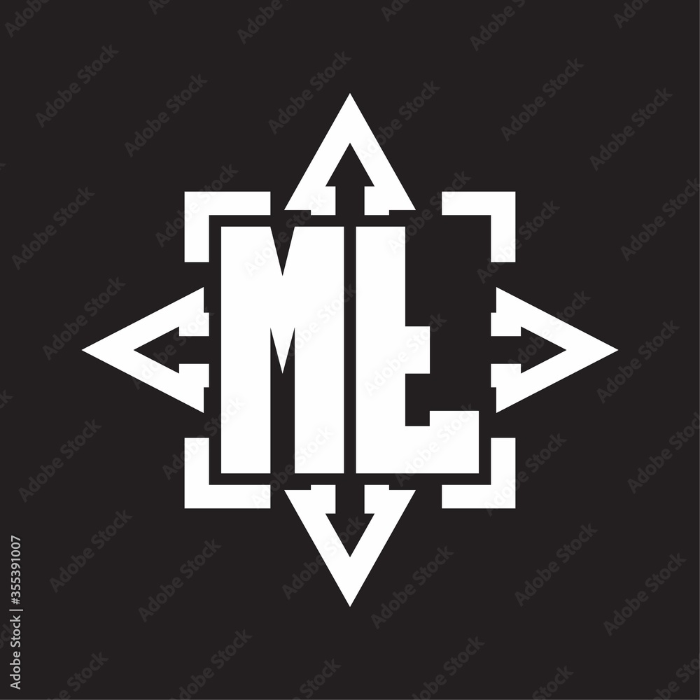MT Logo monogram with rounded arrows shape design template MT Logo monogram with rounded arrows shape design template