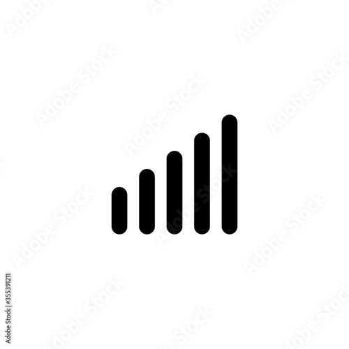 Signal Bar Icon Isolated on White Background. Phone Network Symbol Vector