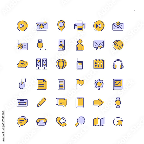 Set of web icons for business, finance and communication