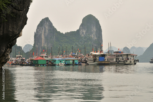 Boats in Ha Long Bay Vietnam