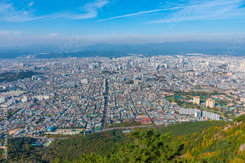 Aerial view of Daegu from Apsan mountain, Republic of Korea photo