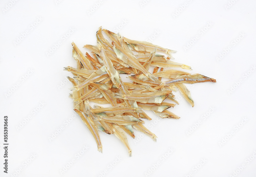 Dried Small fish isolate on white background Dried Small fish isolate on white background