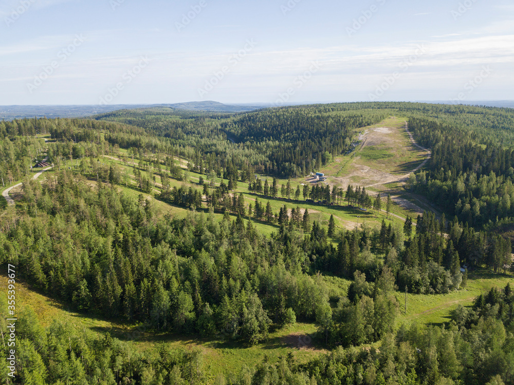 Summer views from Ski mountain in Finland. Tahko, Kuopio.