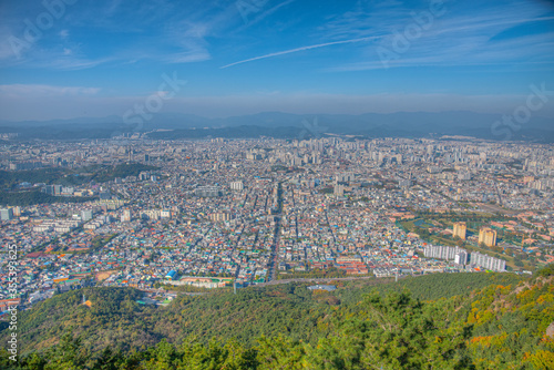 Aerial view of Daegu from Apsan mountain, Republic of Korea photo