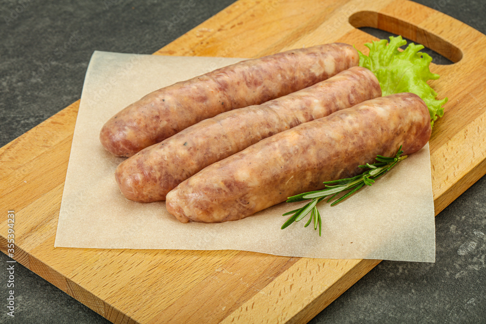 Raw pork meat sausages for grill Raw pork meat sausages for grill