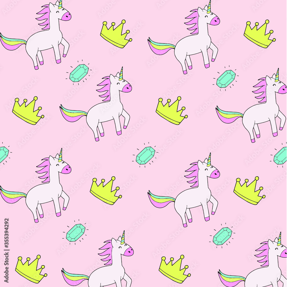 Cute unicorn pattern. Vector illustration Cute unicorn pattern. Vector illustration