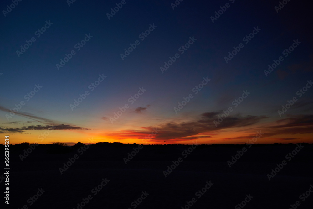 A beautiful sunset over the desert