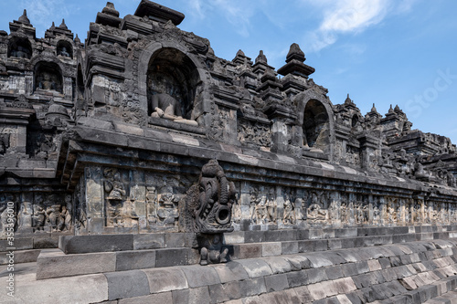 Statues and Stupas of the Borobudur Temple, West Java, Indonesia (750AD)