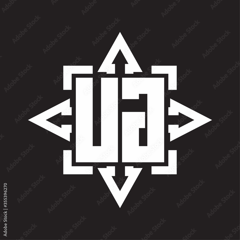 UG Logo monogram with rounded arrows shape design template UG Logo monogram with rounded arrows shape design template