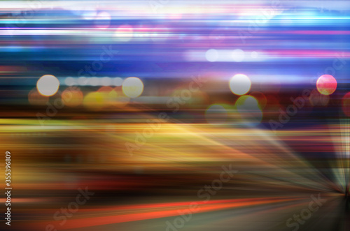 Blurred Defocused Lights of Heavy Traffic © Kalawin