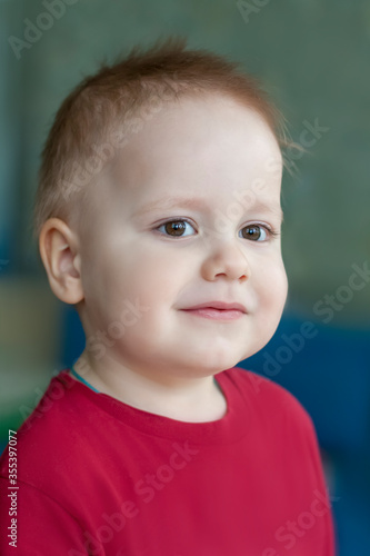 Portrait of child. Wonderful emotions. Cute baby with a funny expression on his face.