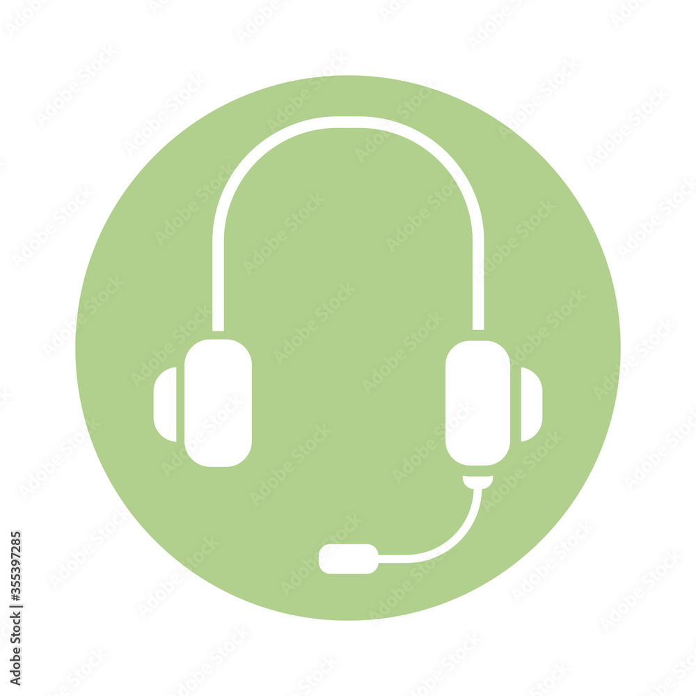 headset audio device block style icon headset audio device block style icon