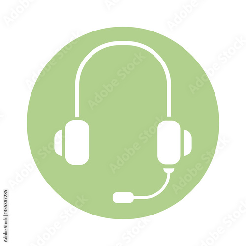 headset audio device block style icon