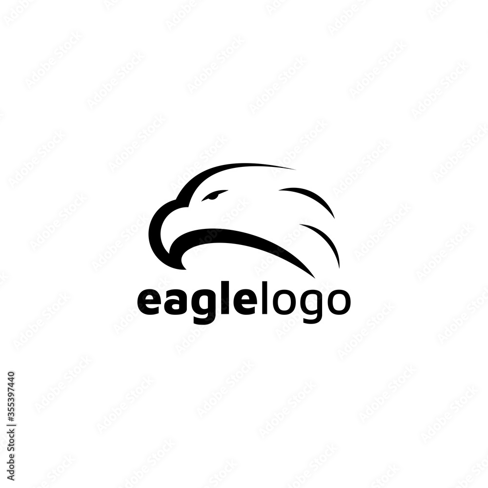 Eagle logo design vector template negative space. creative wild bird falcon hawk logotype concept icon Eagle logo design vector template negative space. creative wild bird falcon hawk logotype concept icon