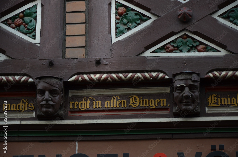 Obraz premium Historic streets of the old quarters of Marburg, Germany