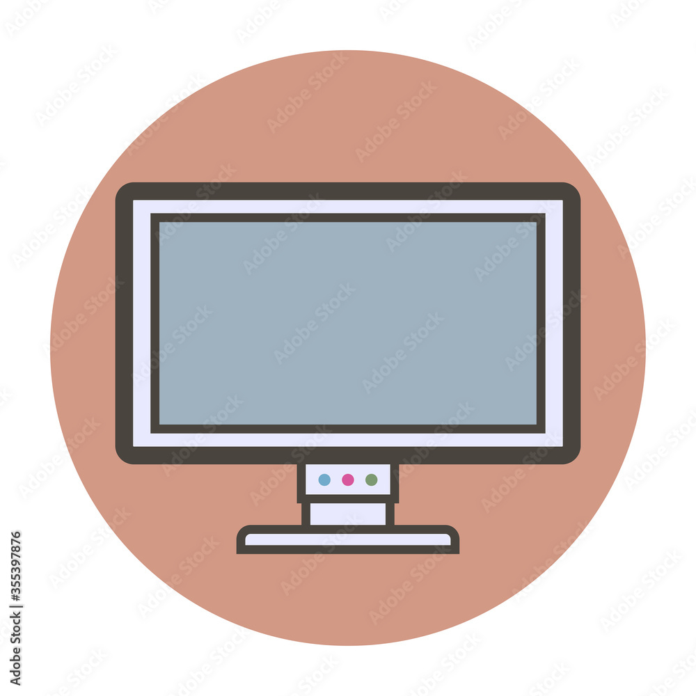 Personal computer monitor. Vector flat style Personal computer monitor. Vector flat style