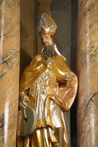 Saint Quirin statue on the altar of Saint Florian in the parish church of Saint George in Gornja Stubica, Croatia photo