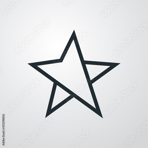 Icono plano lineal estrella como símbolo de posición en fondo gris © teracreonte