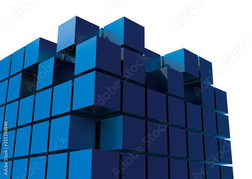 青い立方体