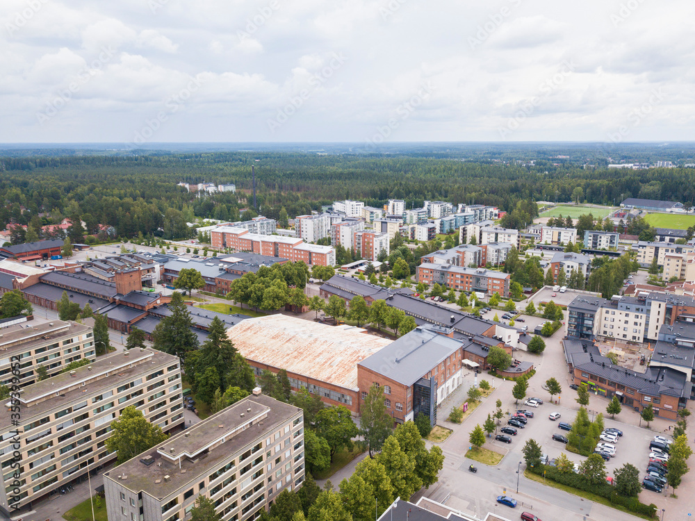 Fototapeta premium Hyvinkää, Finlandia. Gość lotniczy z centrum miasta.