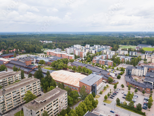 Hyvinkää, Finland. Aerial vies from city center.