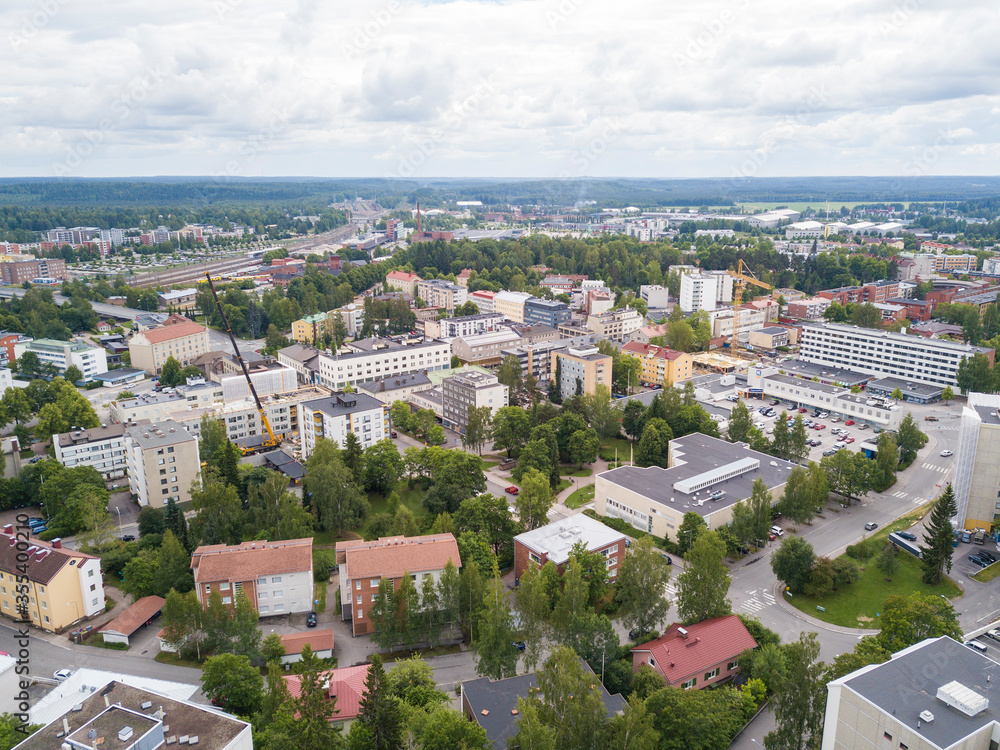 Riihimäki, Finland. Aerial views from city of Riihimäki