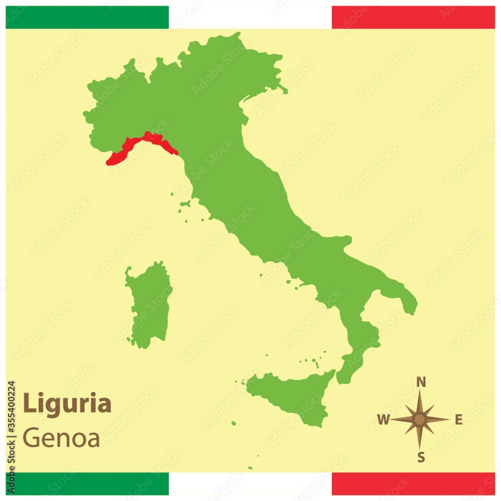 Obraz premium liguria on italy map