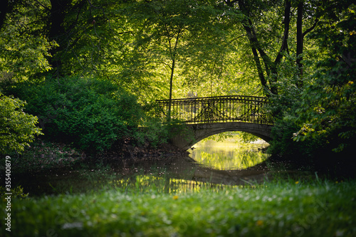 Mostek w parku Skaryszewskim w Warszawie