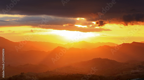 sunset in the mountains