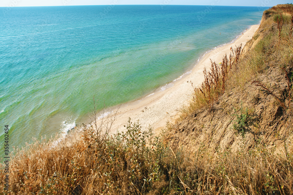 coastal landslide , view of clay cliff at seaside coastal landslide , view of clay cliff at seaside