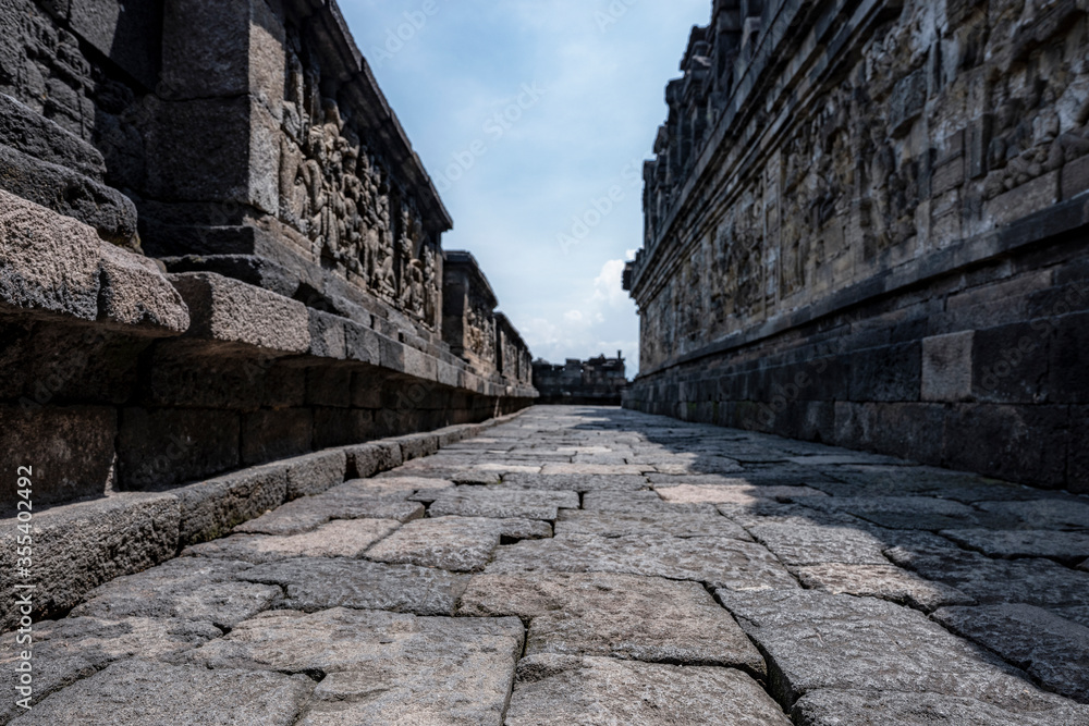 Fototapeta premium Borobudur Temple, UNESCO World Heritage in Central Java, Indonesia (750AD)