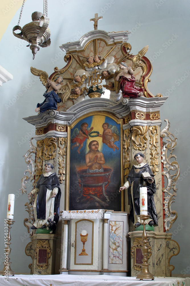 Main altar in the church of St. Vitus in Ladvenjak, Croatia