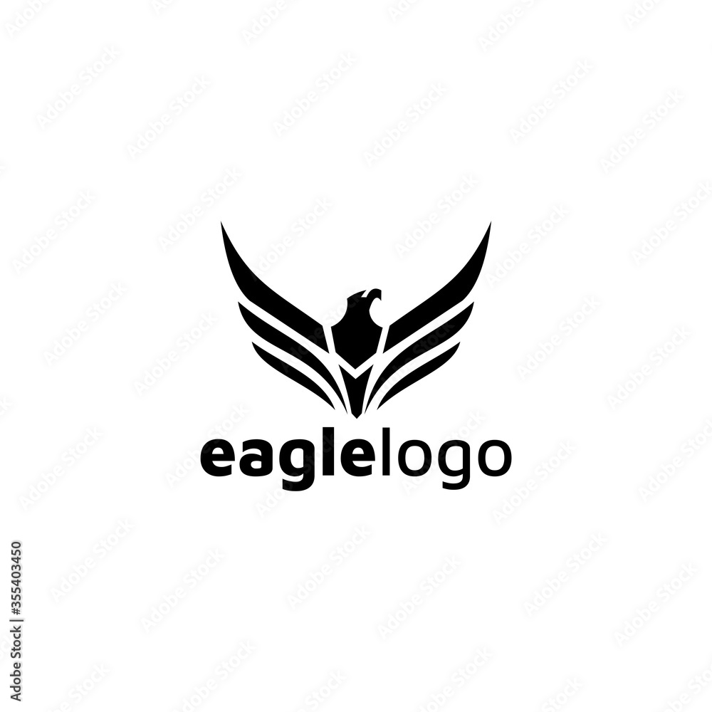 Eagle logo design vector template negative space. creative wild bird falcon hawk logotype concept icon Eagle logo design vector template negative space. creative wild bird falcon hawk logotype concept icon