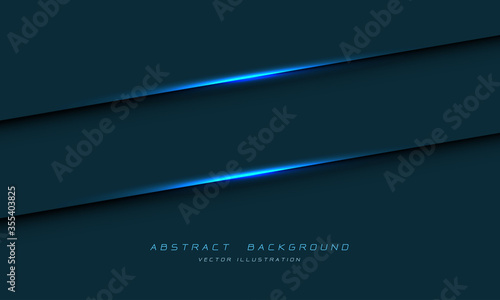 Abstract blue light line shadow on dark metallic design modern luxury futuristic background vector illustration.