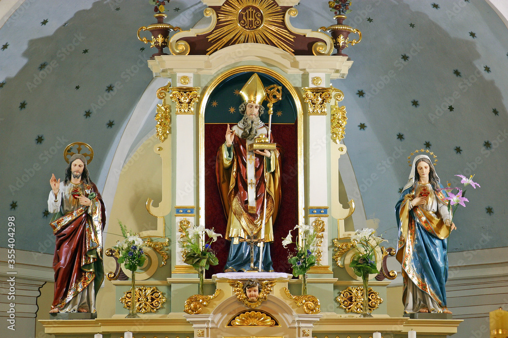 Main altar in the parish church of Saint Nicholas in Donja Zelina, Croatia