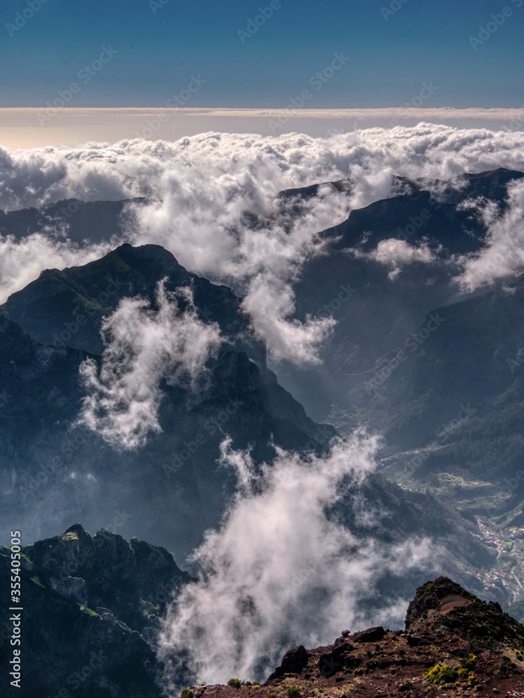 The beautiful view to nuns valley from Ruivo`s summit The beautiful view to nuns valley from Ruivo`s summit
