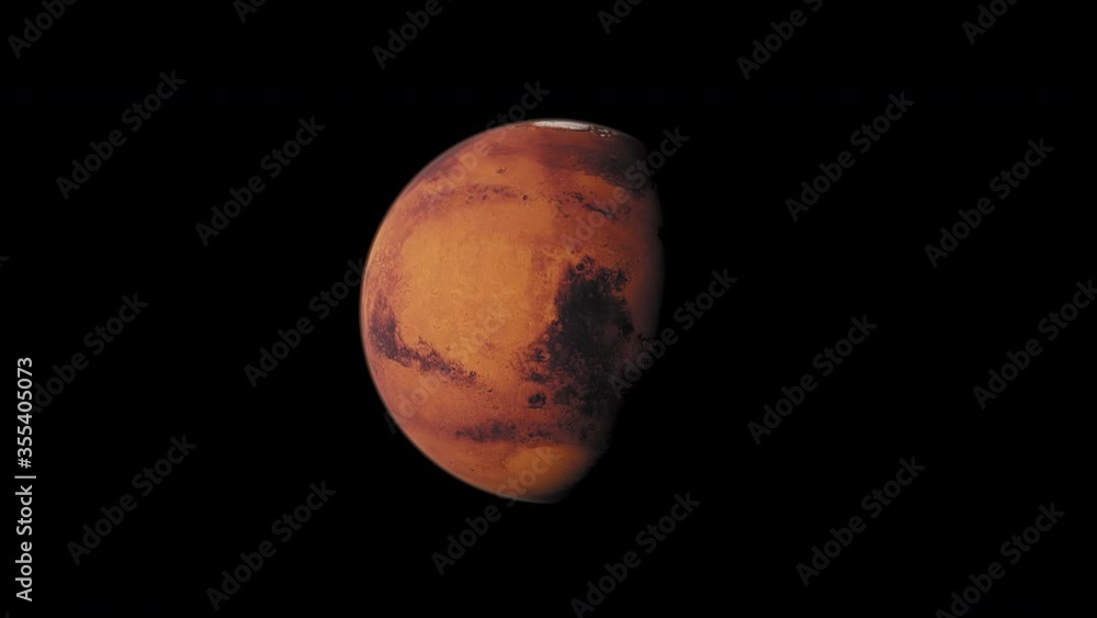 Mars Rotating in Space - Day Time Lapse of Martian Landscape with visible Ice at Northern Pole Mars Rotating in Space - Day Time Lapse of Martian Landscape with visible Ice at Northern Pole