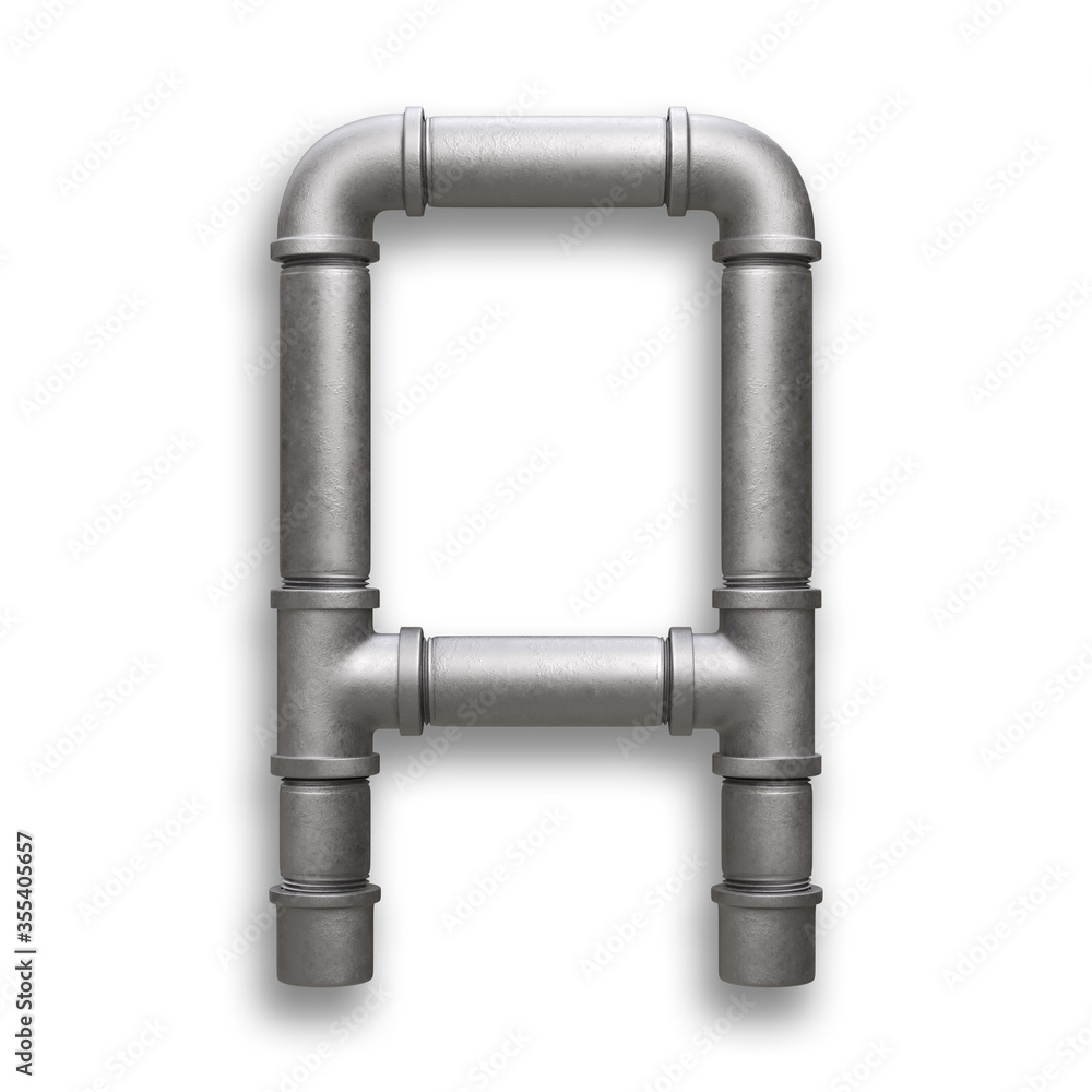 Alphabet made of Metal pipe, letter A with clipping path Alphabet made of Metal pipe, letter A with clipping path