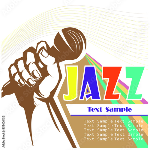Vector poster for a jazz festival live music with a microphone,  vector eps 10