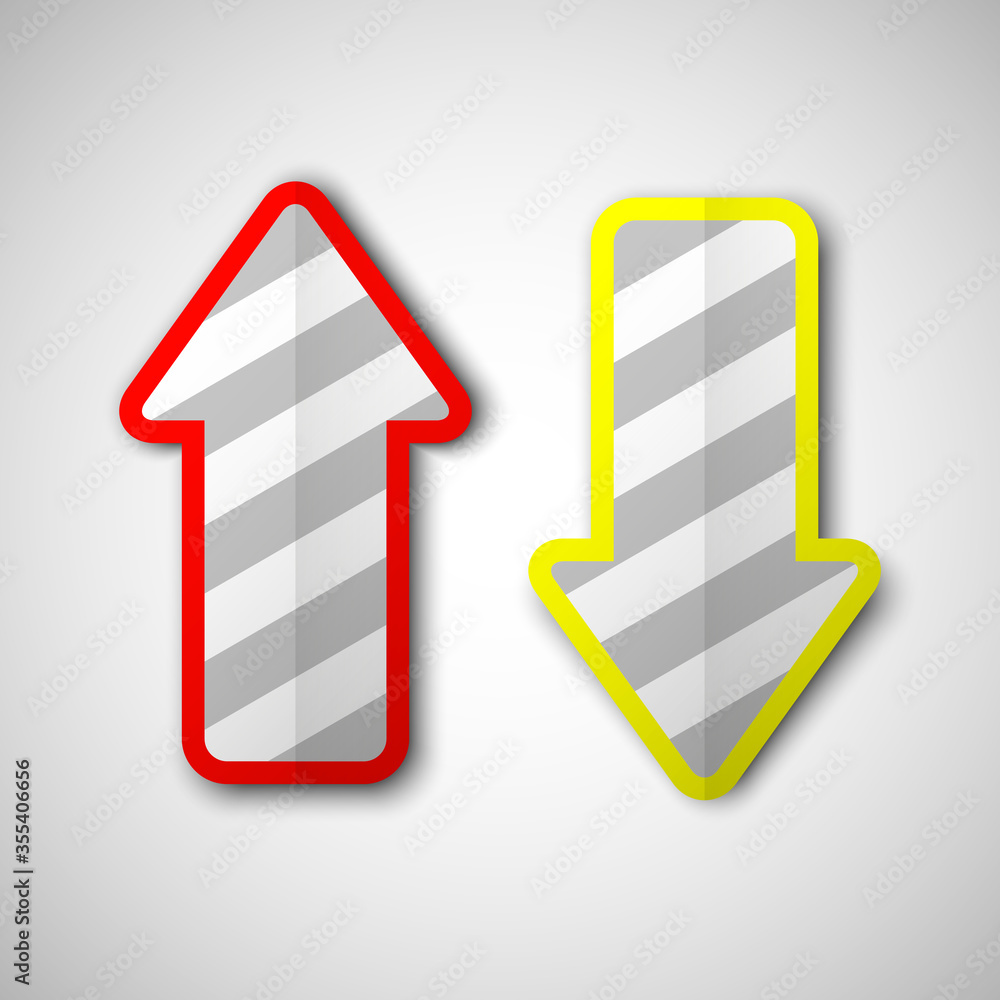 Two arrow with rounded corners. 2 direction up and down banner shape. Trend form Two arrow with rounded corners. 2 direction up and down banner shape. Trend form
